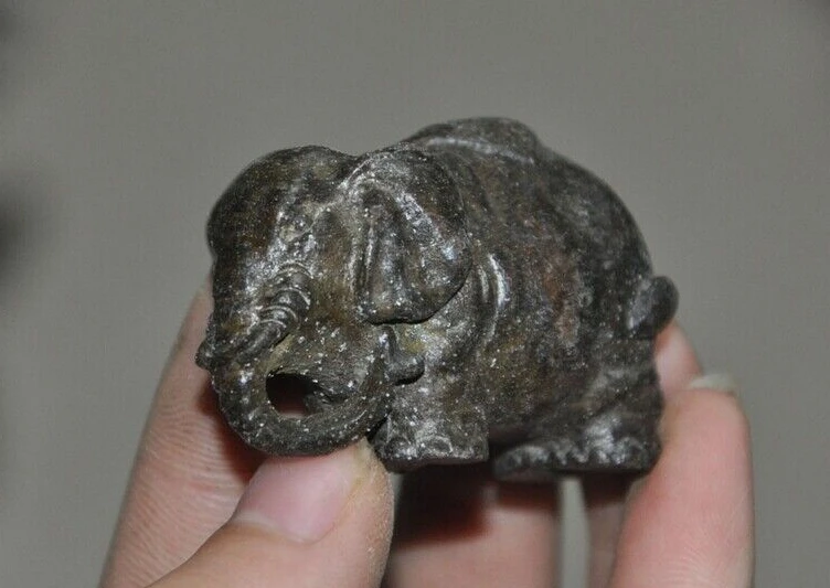 

1" China bronze Feng Shui Lucky auspicious exorcism animal Elephant statue