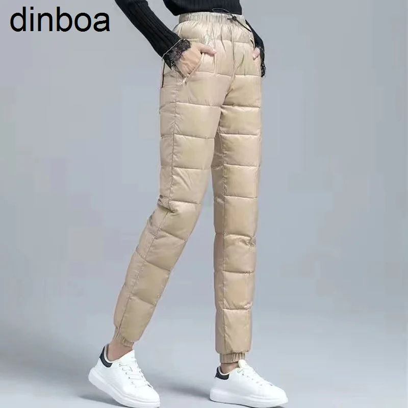 

Dinboa-2022 Down Silk Cotton Pants Women's Outer Wear Fashion Casual Thickening Winter New Warm Cotton Pants（m~4xl）