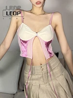 ledp sleeveless stitching vest 2022 summer ladies soft navel sling one shoulder loose color matching slim navel sexy small vest