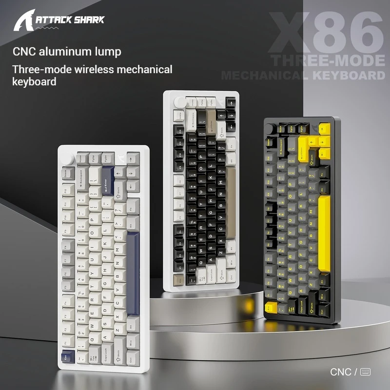Механическая клавиатура Attacking Shark X86 алюминиевый кубок RGB беспроводная связь Bluetooth