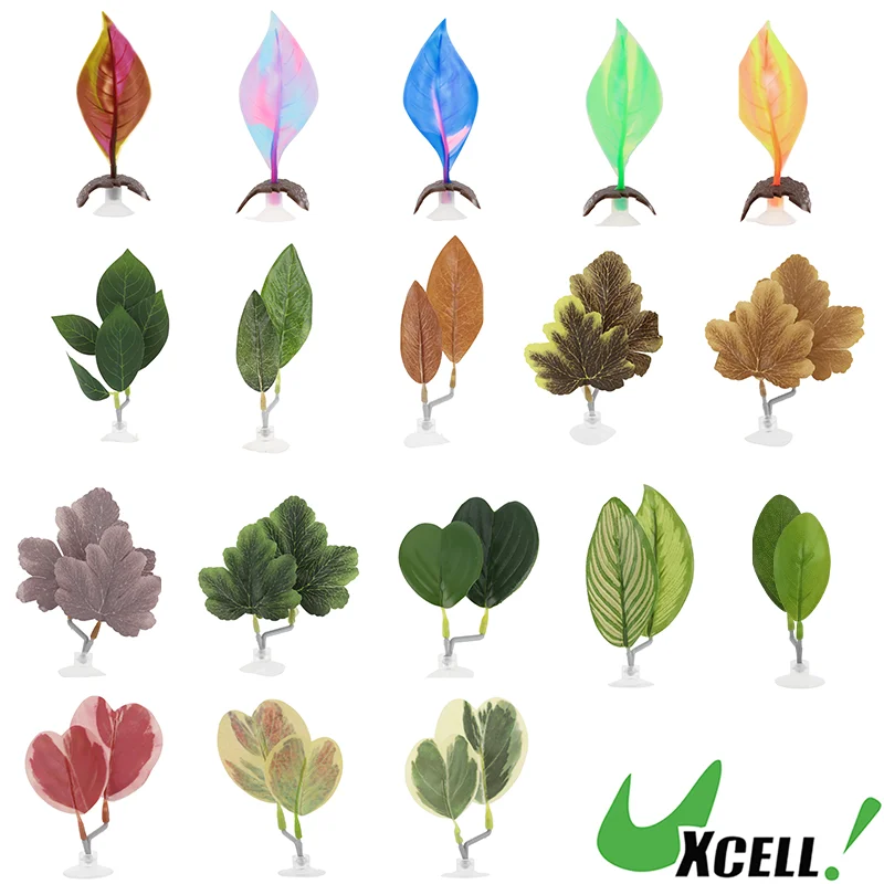 UXCELL Искусственная рыбка Бетта имитация листьев Бетты гамак коврик с присоской