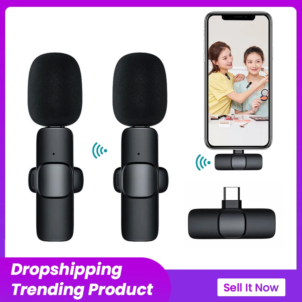 Беспроводной петличный микрофон портативный мини-микрофон для записи аудио и