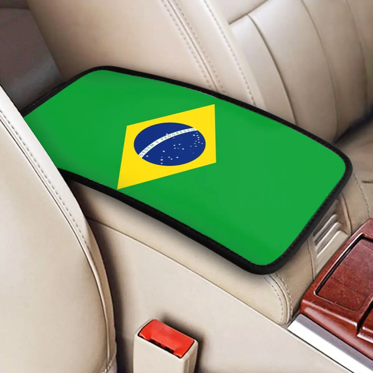 

Brazil Flag Center Console Protective Cushion Pad for Cars Auto Interior Armrest Cover Mat