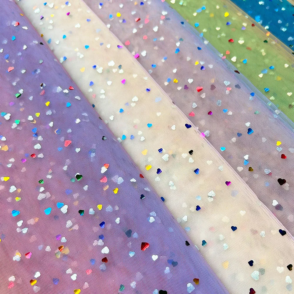 Радужная Тюлевая Ткань С Принтом Любовь 59x35 Дюймов Материал сделай Сам Платье