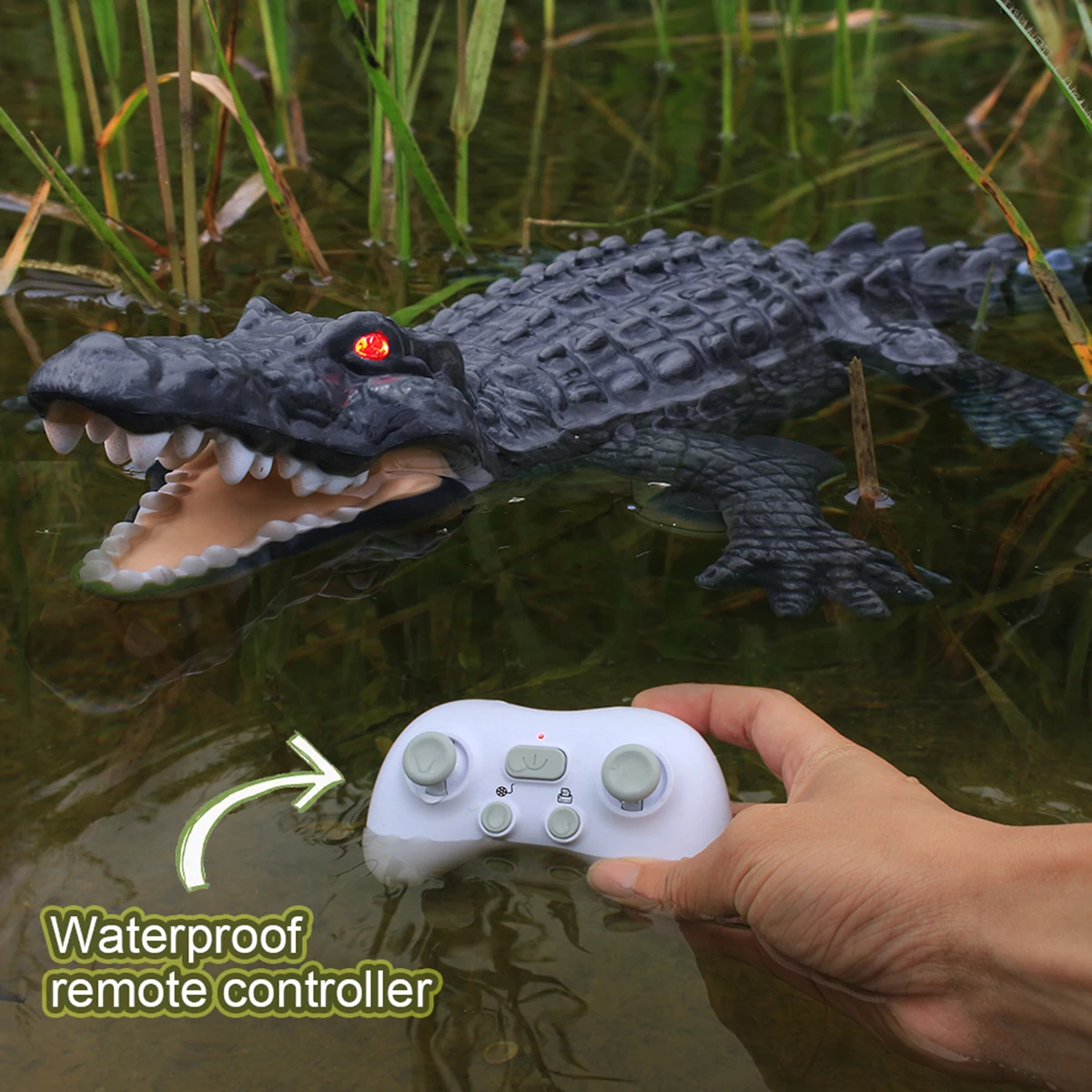

RC Shark Toy Remote Control Animals Robots Bath Tub Pool Electric Toys for Kids Control Spoof Toy Garden for Yard Art Crocodil