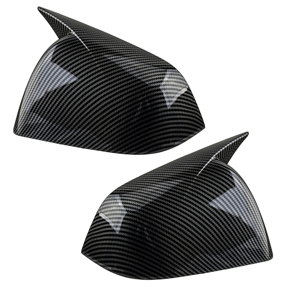 

2Pcs Car Left Right Rear View Side Door Mirror Cover Trim Decoration Fit For Tesla Model Y 2020 2021 Black Carbon Fiber Texture
