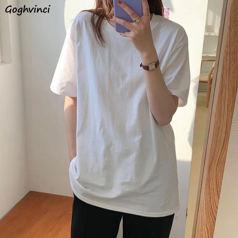 

Short Sleeve T-shirts Women Solid Basic Design Summer Fashion Hot Sale Korean Style All-match Popular Daily Cozy Temperament New