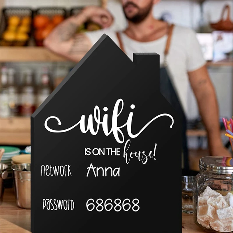 

Password Sign Wooden Table Sign Wooden Freestanding Sign With Board Erasable Pen Chalkboard Style Freestanding Sign Black