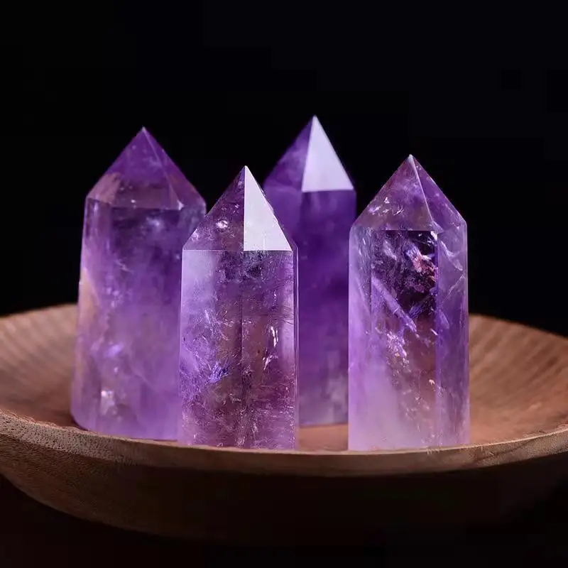 

Crystal Prism Amethyst Single Pointed Prism Amethyst Raw Stone Grinding Amethyst Prism Manufacturer Wholesale