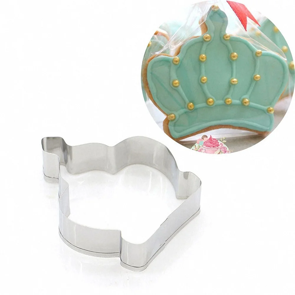 

Biscuit Cookie Cutter Princess Crown Mold 3D Stainless Steel Baking Mould King Queen Party Dessert Die Cake Decorating Tools