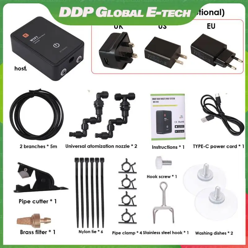 

Four Eva Shock Absorbers Automatic Timing Pet Turtle Humidifier Reptile Spray Humidifier Easy To Install Timing Spray System