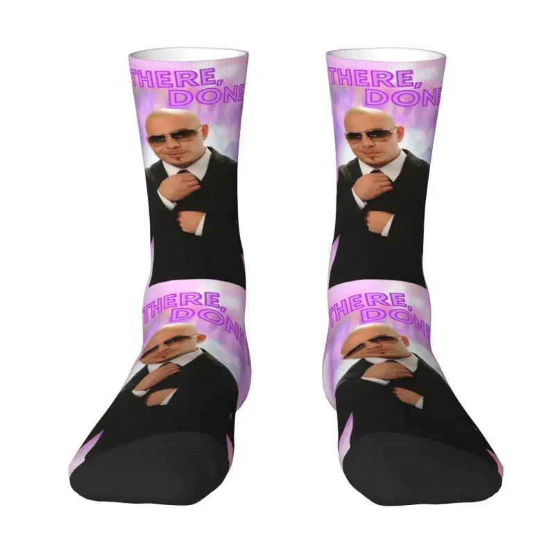 

Mr World Pitbull Men's Crew Socks Unisex Novelty American Rapper Singer Spring Summer Autumn Winter Dress Socks