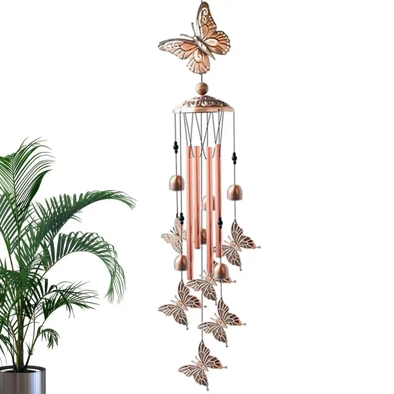 

Butterfly Wind Chimes Small Dragonfly Wind Chime Indoor Outdoor Metal Decor With 4 Tubes And A Hook Ring Porch For Patio