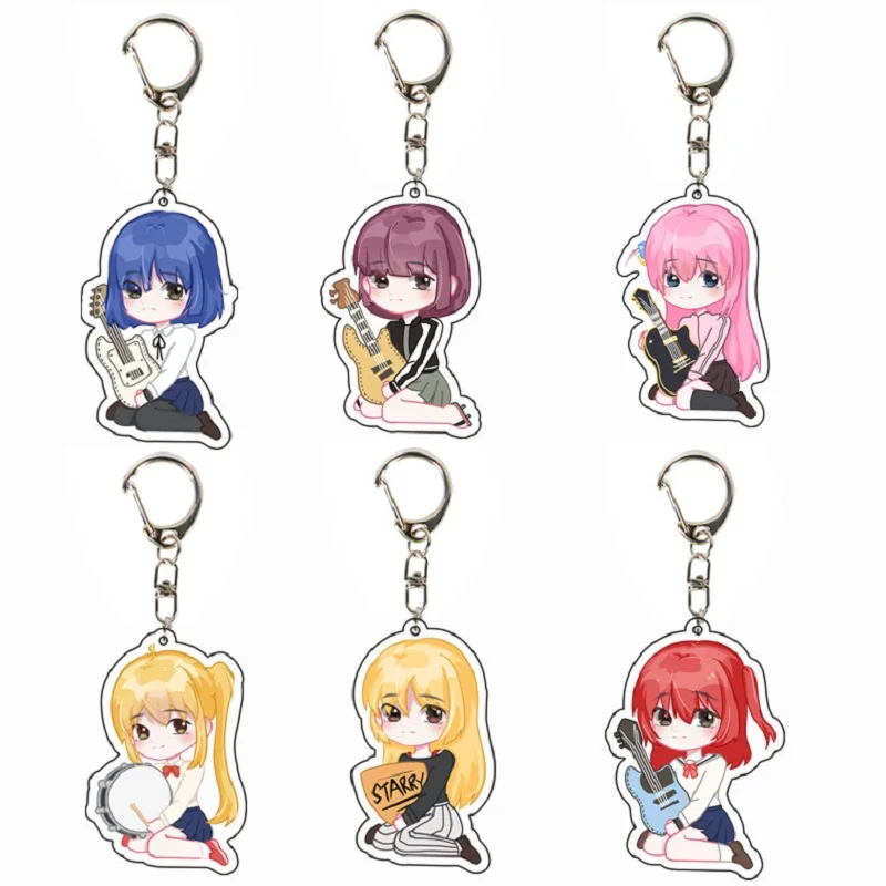

BOCCHI THE ROCK! Anime Figures Gotoh Hitori Ijichi Nijika Acrylic Keychains Yamada Ryo Character Keyrings Cute Pendant Decor Toy