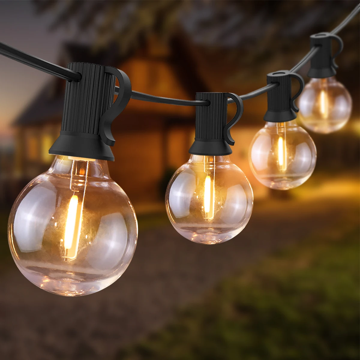 

Patio String Light Outdoor Garland Light LED 25/30/50Ft G40 Vintage Bulbs Fairy Christmas Lights For Garden Backyard Decoration
