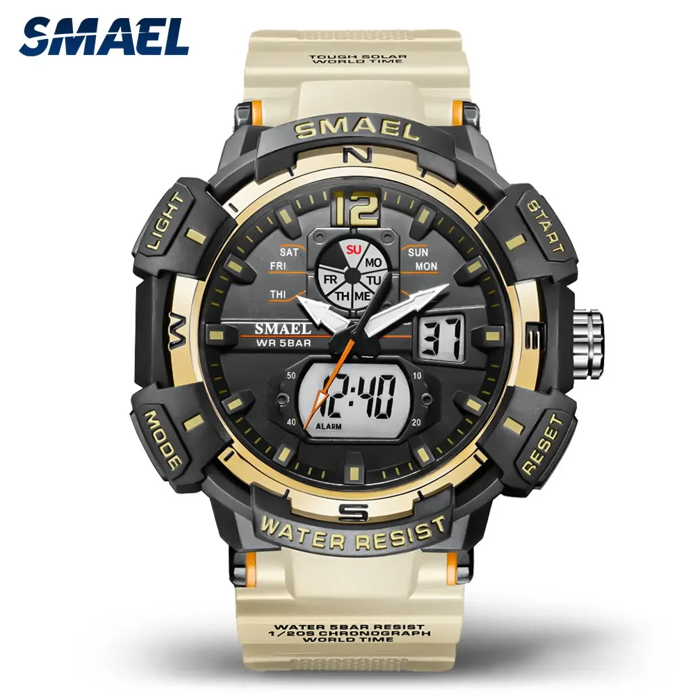 SMAEL мужские цифровые спортивные часы водостойкие светящиеся электронные