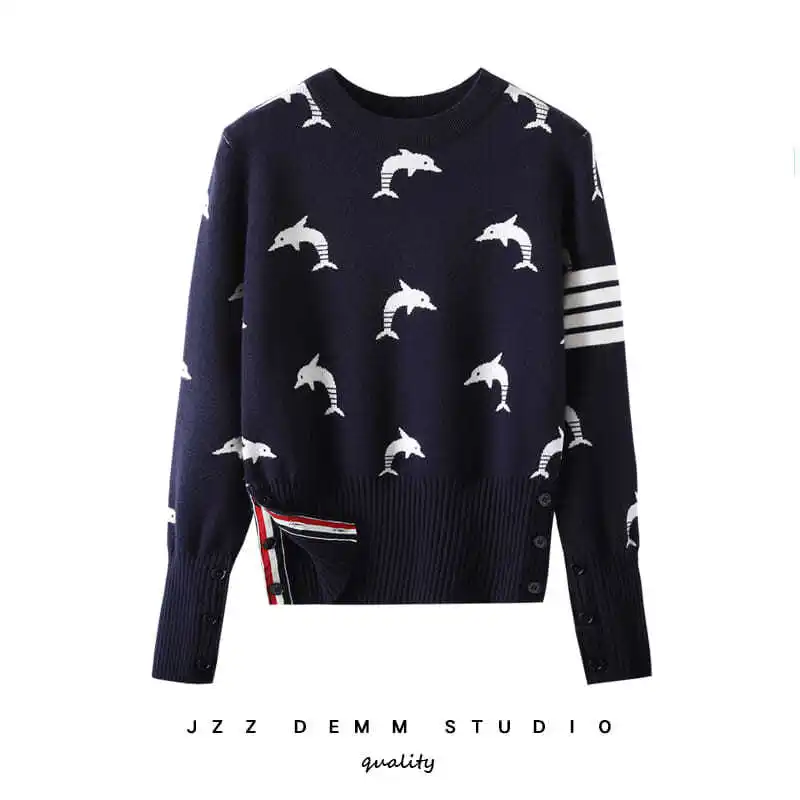 

Jacquard Knitted Bottoming Shirt 2022 Autumn and Winter New Internet Hot Sweater Pullover Top for Men and Women Pullover