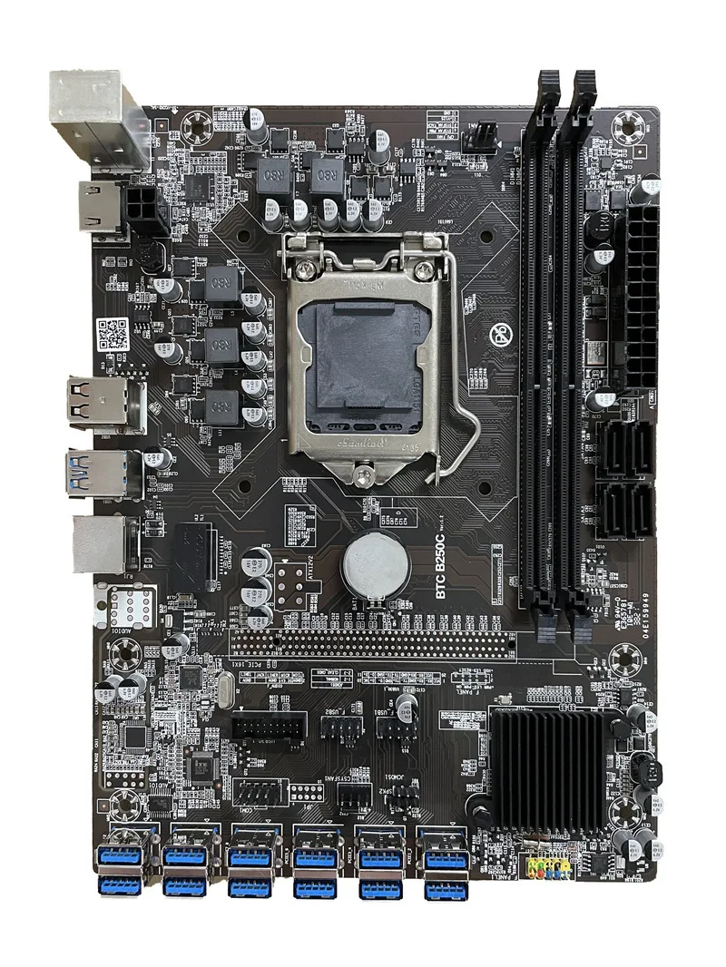 BTC-B250 Mining материнская плата 12xusb 3 0 до PCI-E 16X слот для графической карты DDR4 макс. 16 ГБ