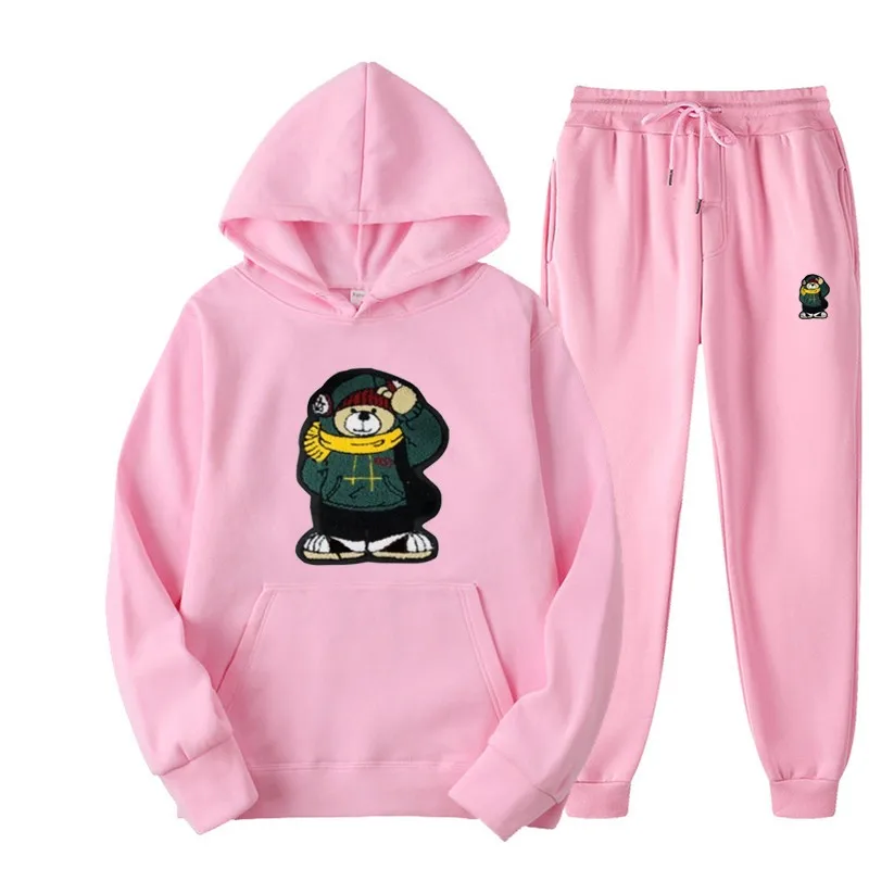 Autumn and Winter New Printed Hoodie High Quality Men's and Women's Suits Casual Sports Hoodie Pullover+Pants Sports Set