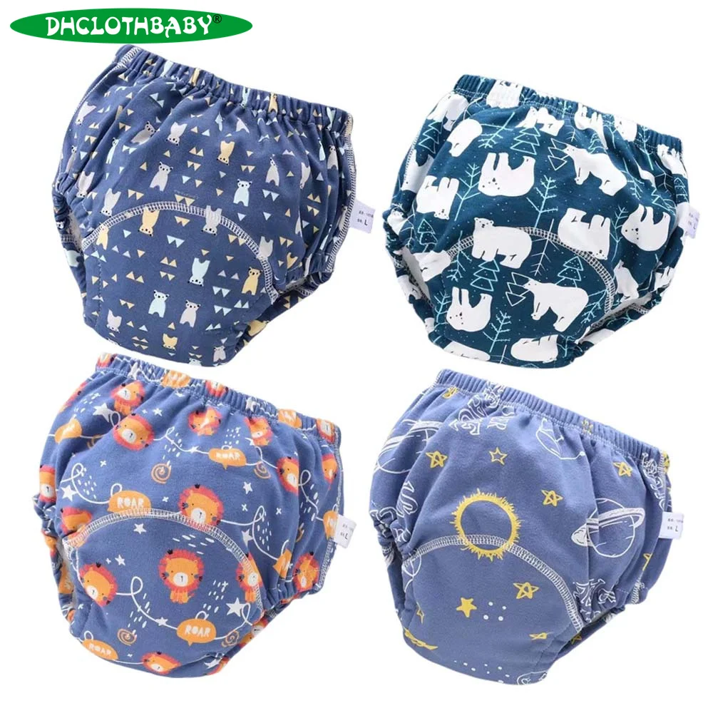 

Washable baby Anti-side leak Cloth diapers 6 Layer Cotton Waterproof Training Pants Reusable nappies diapers for Baby