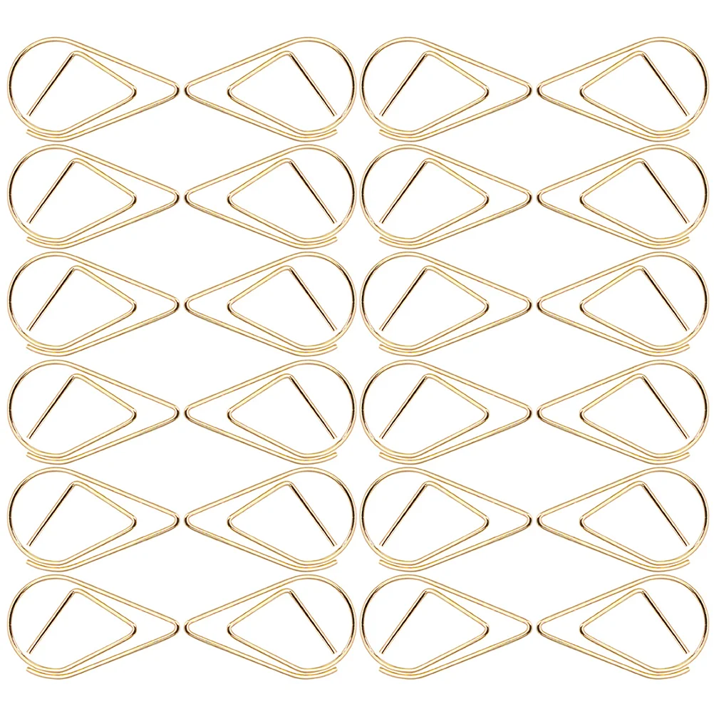 

50 Pcs Office Supplies Paper Clip Paperclips Small Mini Desk Dripping Shaped Metal Large