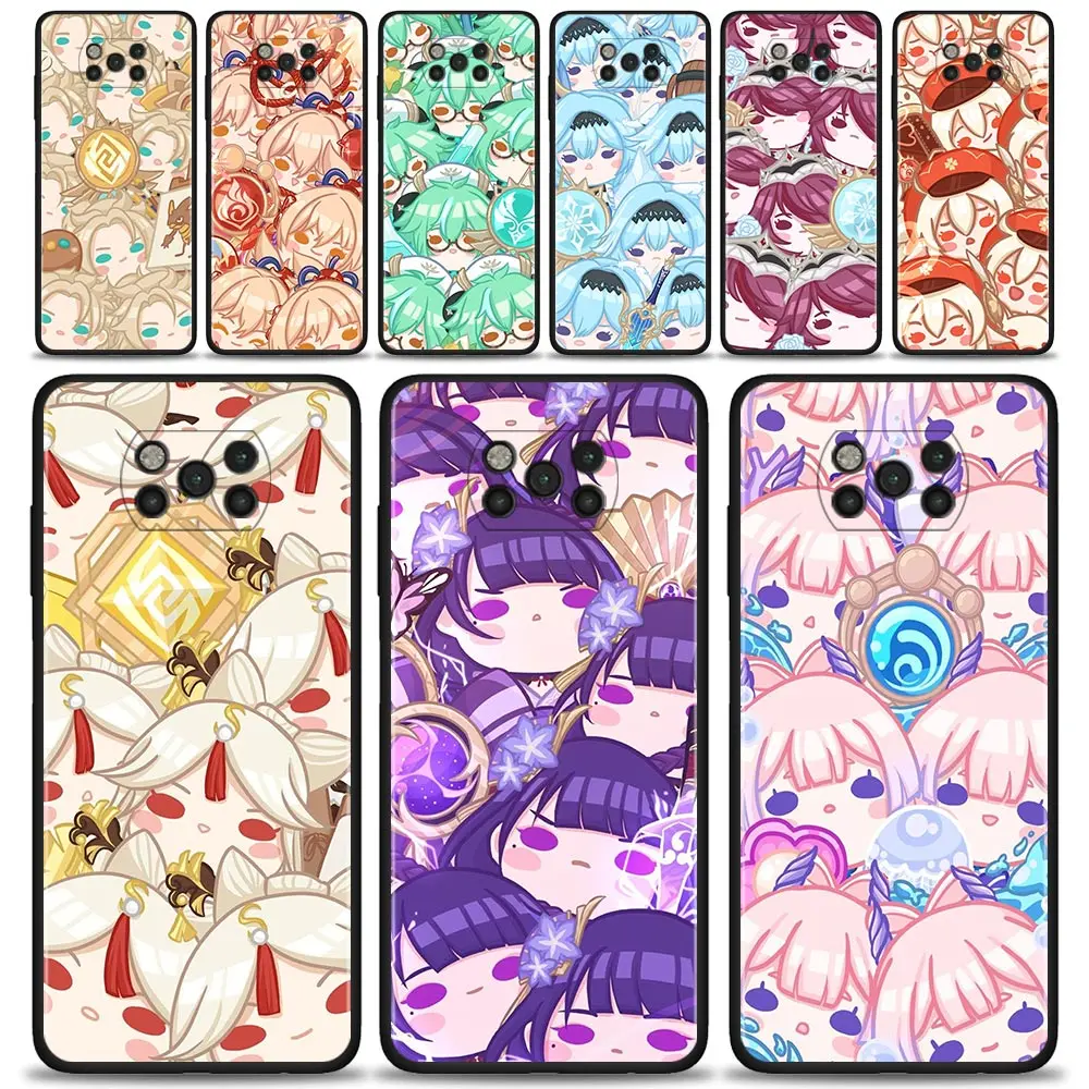 

Phone Case For Xiaomi 11T 12 10T Pro 11 Lite 9T Note 10 Poco F1 X3 GT X4 NFC M3 M4 Pro F3 Cover Cartoon Genshin Impact Yae Miko