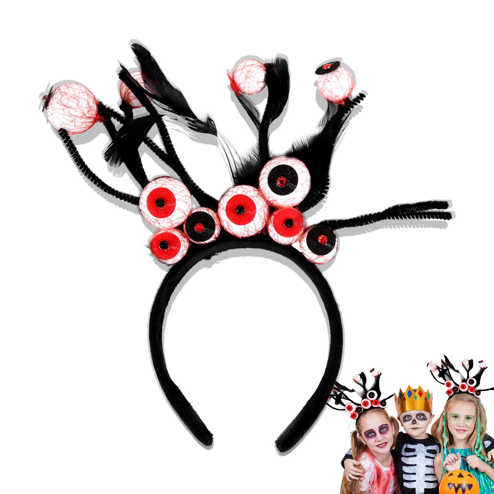 

Eyeball Headband Halloween Costume Spooky Eyeball Head Bands Wear Party Supplies Cute Hair Hoop Cosplay Party Supplies Photo