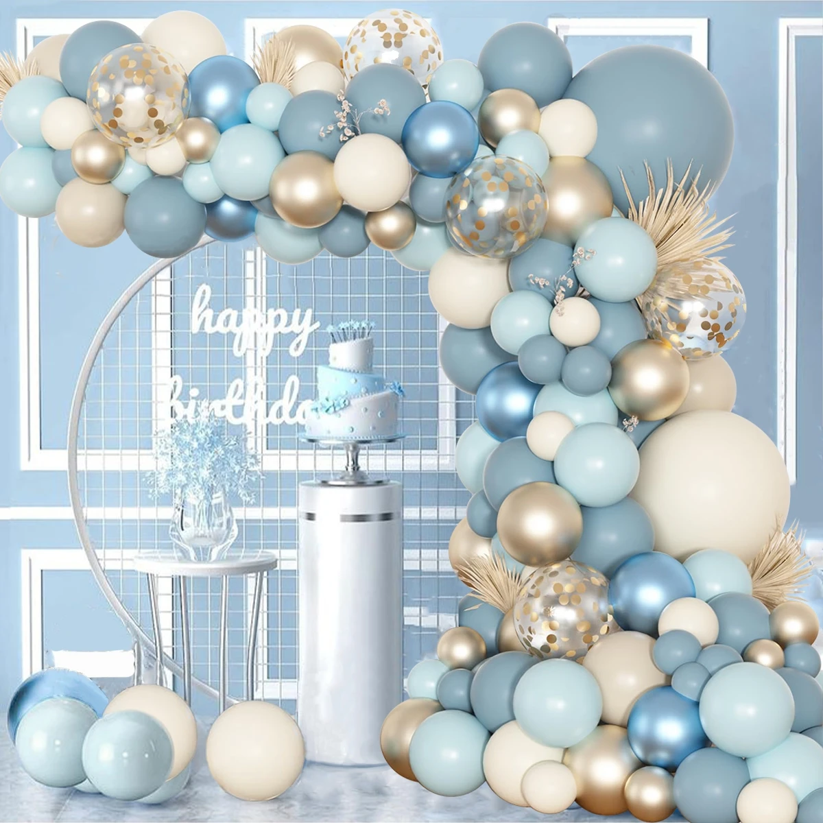 Розовые синие воздушные шары гирлянда арочный комплект украшение для дня