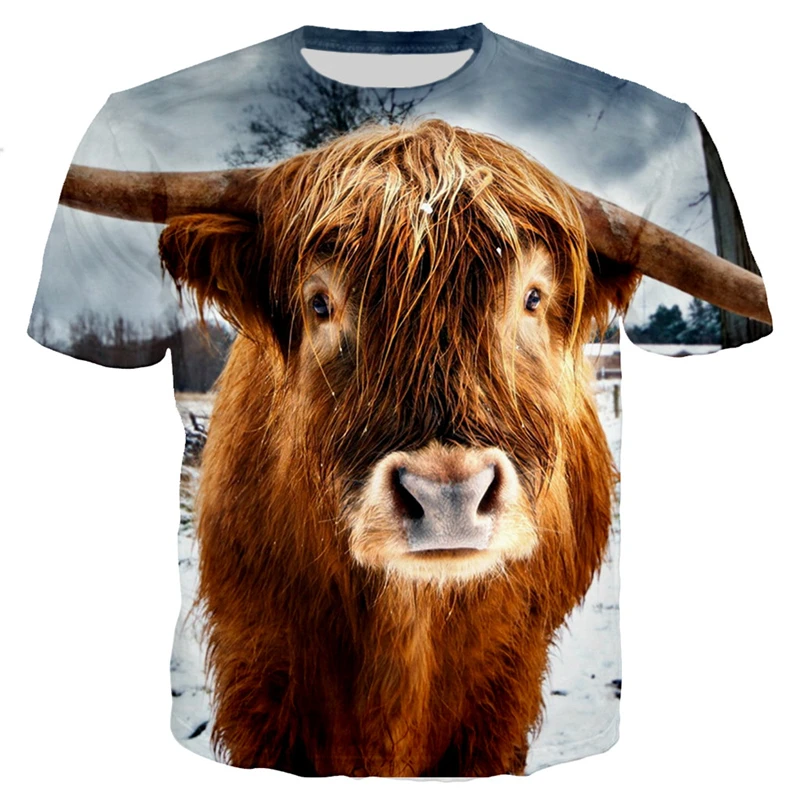 

2022 New 3d Printing T-shirt Men And Women Short-sleeved Cow Pattern Casual Fashion Top Funny T Shirt For Men Summer Xxs-6xl