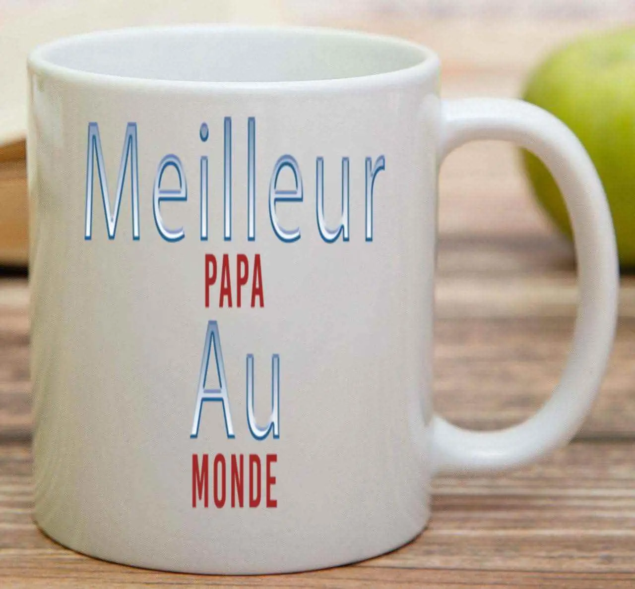 Фото Юмористическая идея подарка перевод: World's Dad-французская Цитата Gift for Father - Grey потоотделитель унисекс-11 унций белые керамические кофейный №2