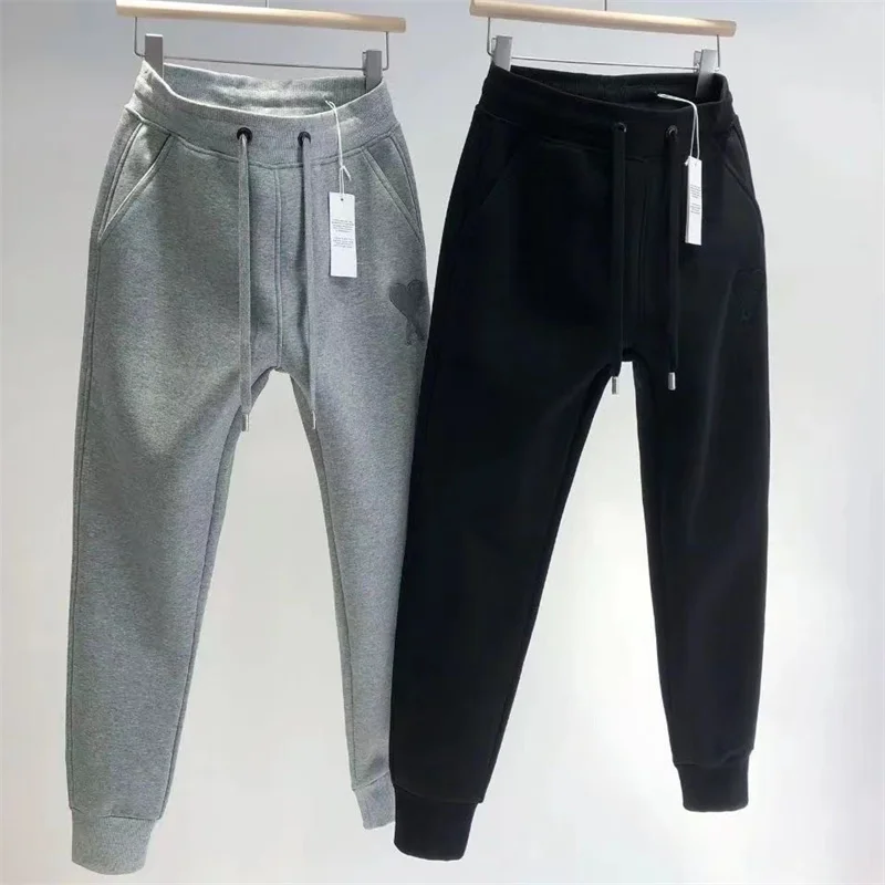

2023 Spring and Autumn male and female couples, embroidered cotton, fashion guard pants, outdoor leisure sports style letter A