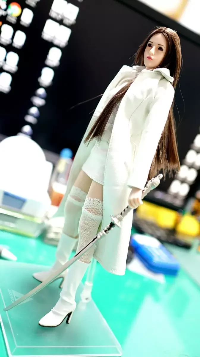 

1/6 White Leather Suit Model for 12" Female Body Action Figure Doll Toys