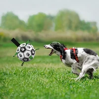 pet dog water ball toy interactive football with grab tabs dog outdoor training soccer pet bite chew balls for dog accessories