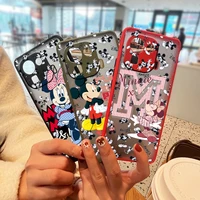 cute minnie mickey for xiaomi mi 11 11t 10 10s 10t ultra lite pro 9 8 poco x3 f3 gt nfc frosted translucent phone case