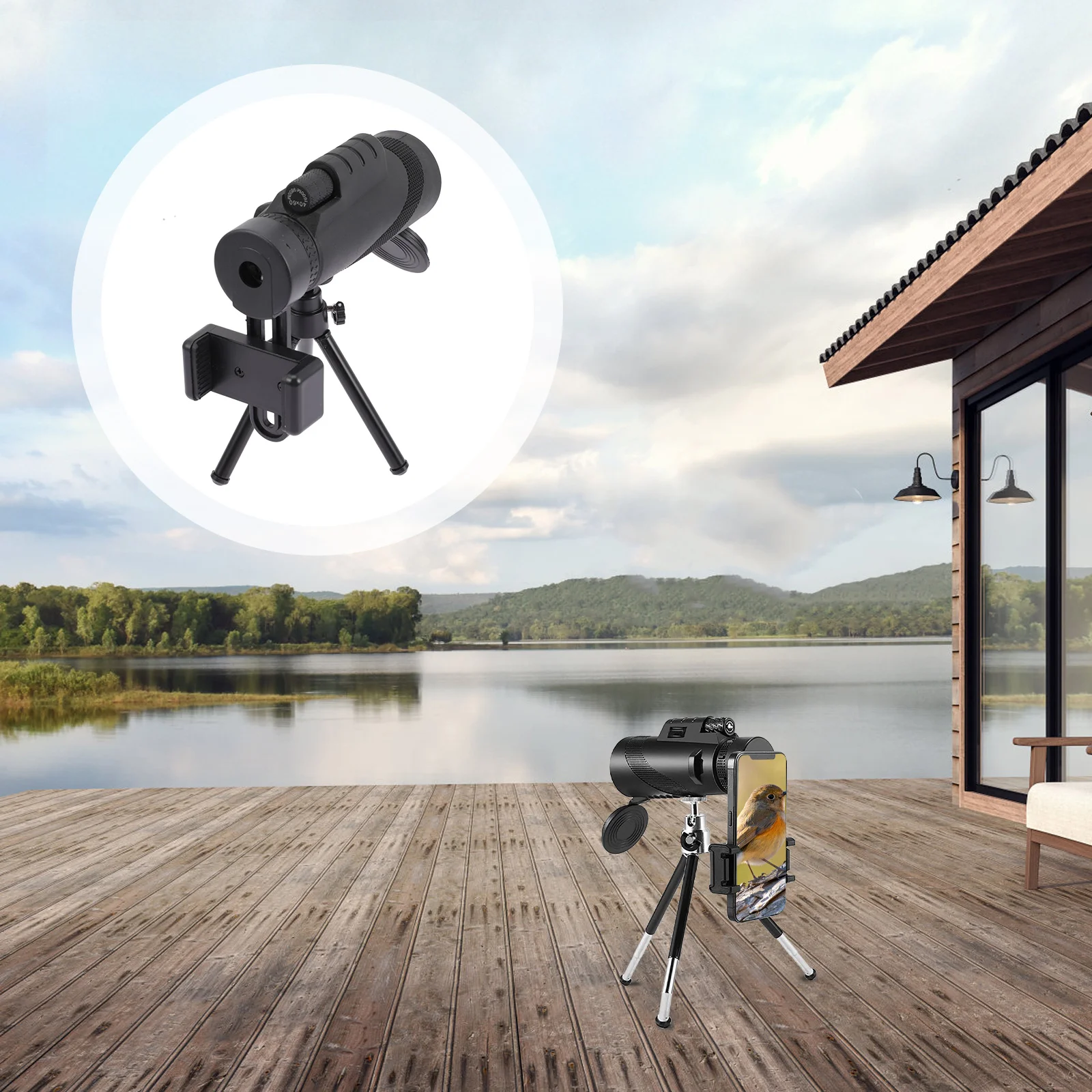 

1 Set Compact Portable Telescope Mini Monocular for Cell Phone Photograph