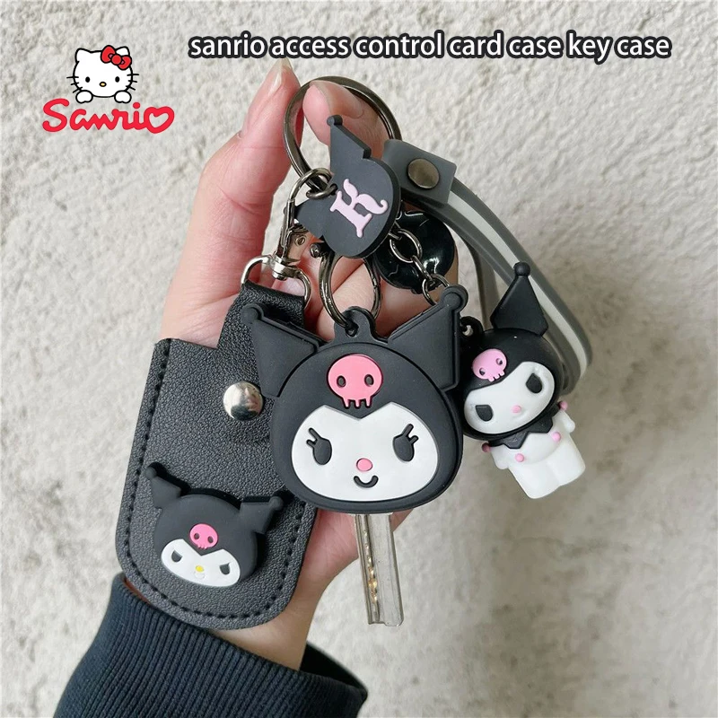 

Sanrio Kuromi Hello Kitty My Melody Access Control Card Case Key Chain Anime Figure Kawaii Anti-Lost Ornament Girlfriend Gift