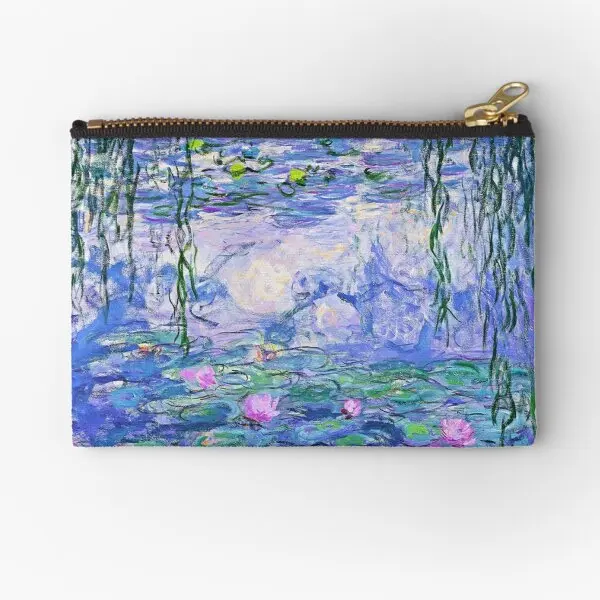 

Claude Monet Water Lilies Zipper Pouches Pocket Men Packaging Bag Money Pure Cosmetic Small Socks Underwear Key Women Coin
