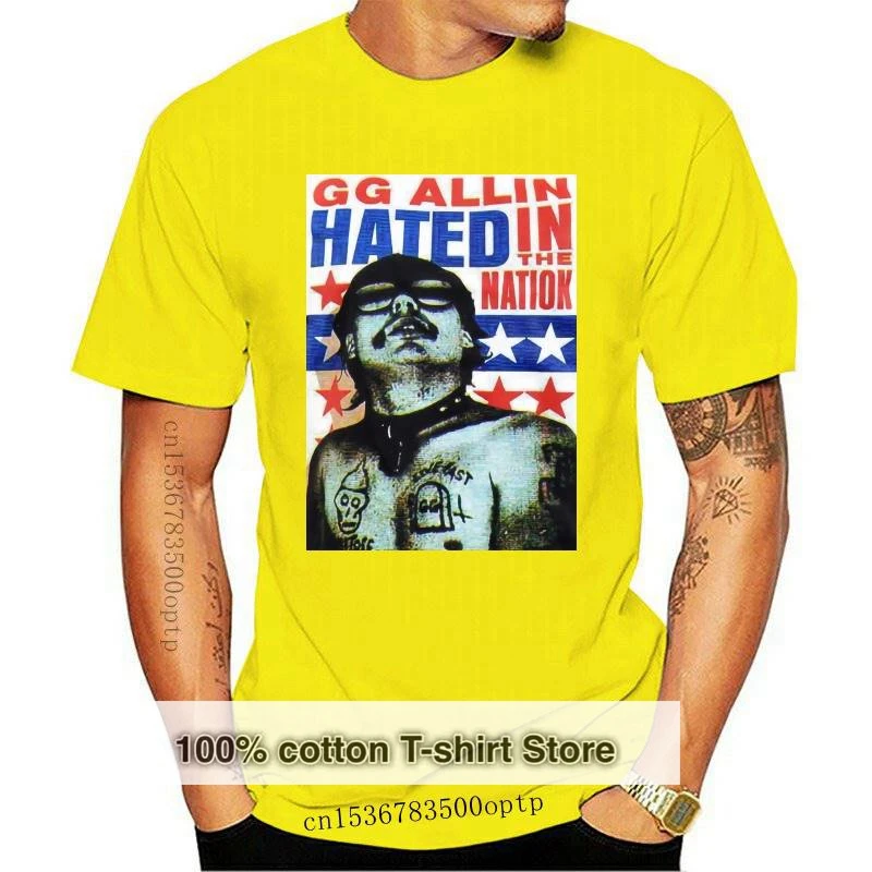 

New MENS T-SHIRT GG ALLIN HATED IN THE NATION PUNK ROCK CULT MURDER JUNKIES S - 5XL sbz3536