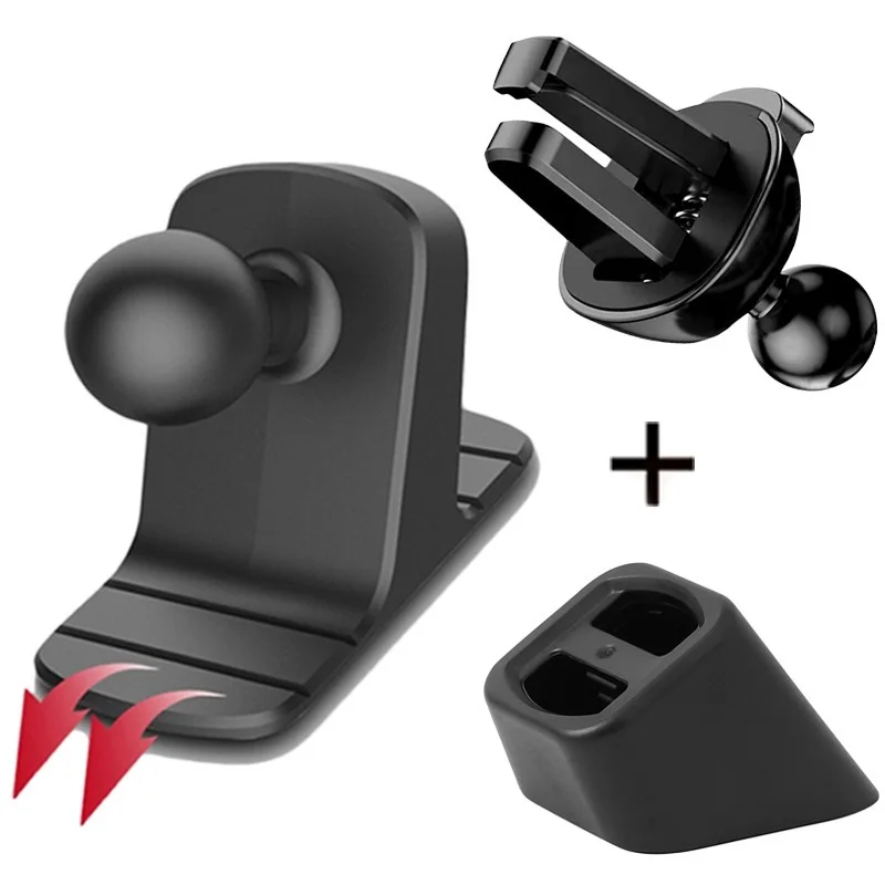 

17mm Ball Head Holder Mini Phone Stand Base Car Dashboard Mount Fixed Air Vent Stand Converter Anti-skid Bracket Car Accessories