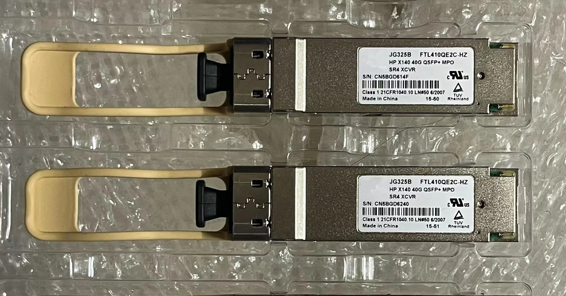 QSFP MPO 40G Fiber Optical Module H-PE JG325B FTL410QE2C-HZ HP X140 40G QSFP+ MPO SR4 XCVR 40g Fiber Switch Transceiver