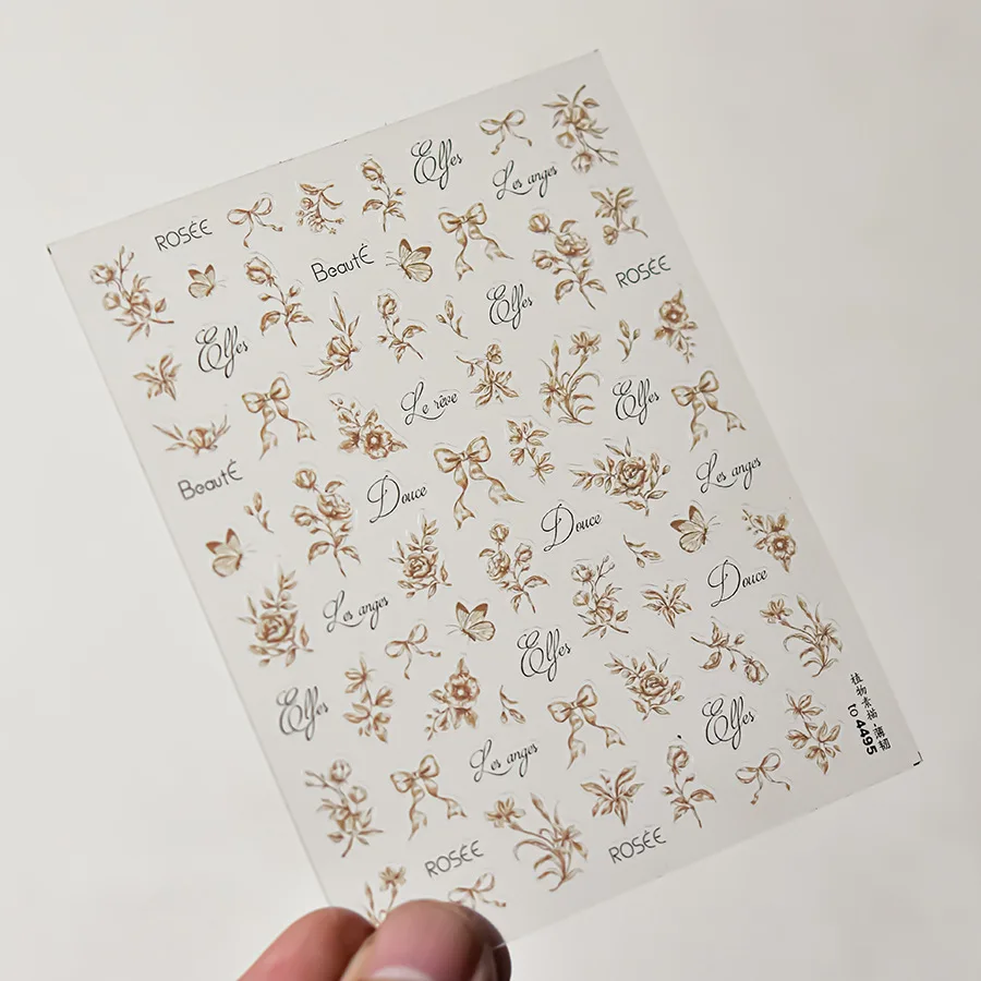 1 лист роза бабочка бант цветок эскиз растений высокое качество наклейки для