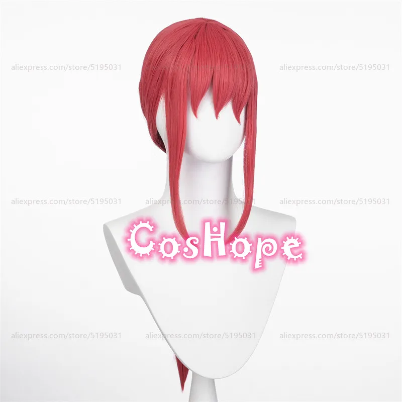 Парик для косплея Makima предварительно оплетенный парик розово-красный косплей