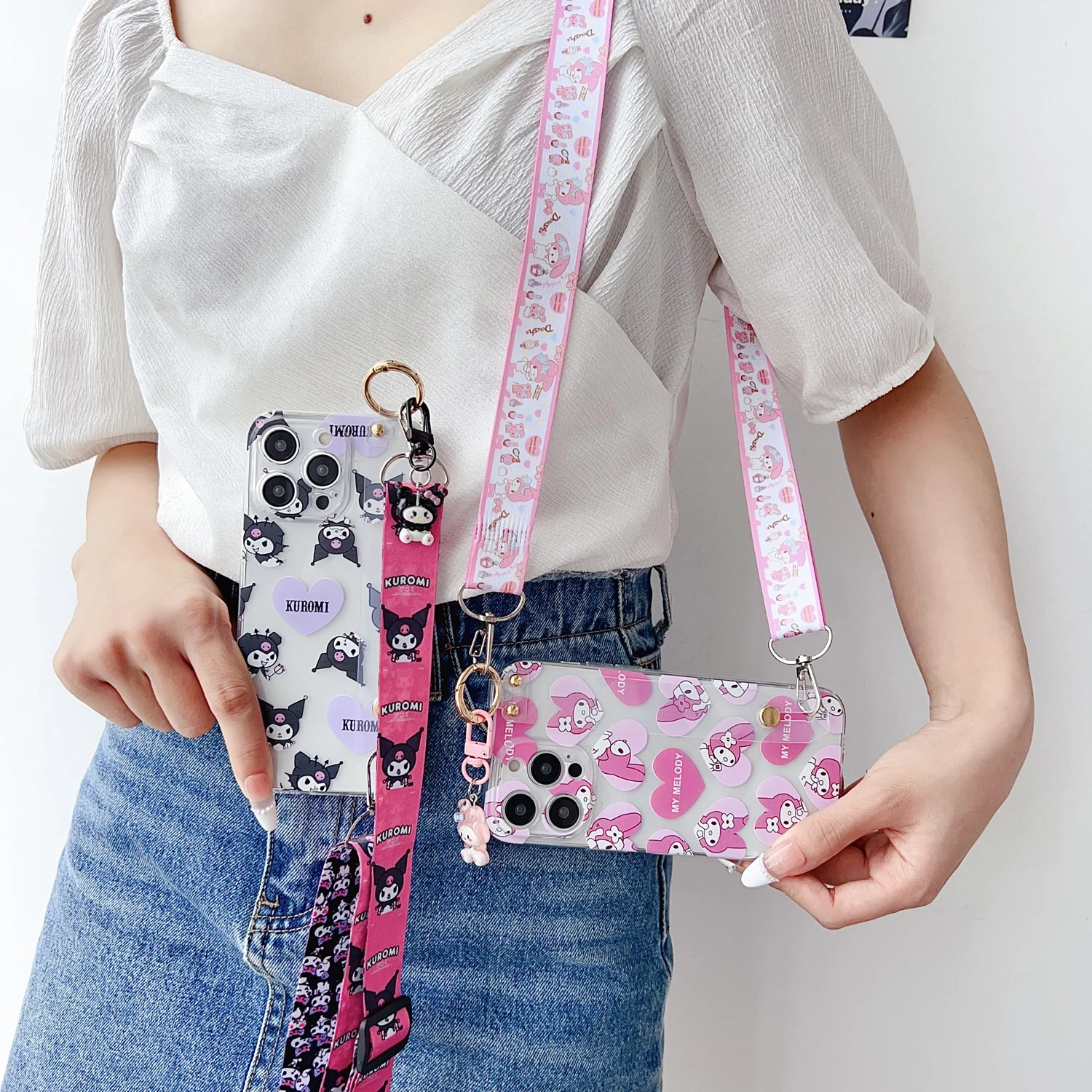 For Huawei Honor 50 60 70 80 90 100 Pro SE X7A X8A 9 10 lite Play5 6 T C Magic 4 5 Love Kuromi Case Wrist Strap Ornament