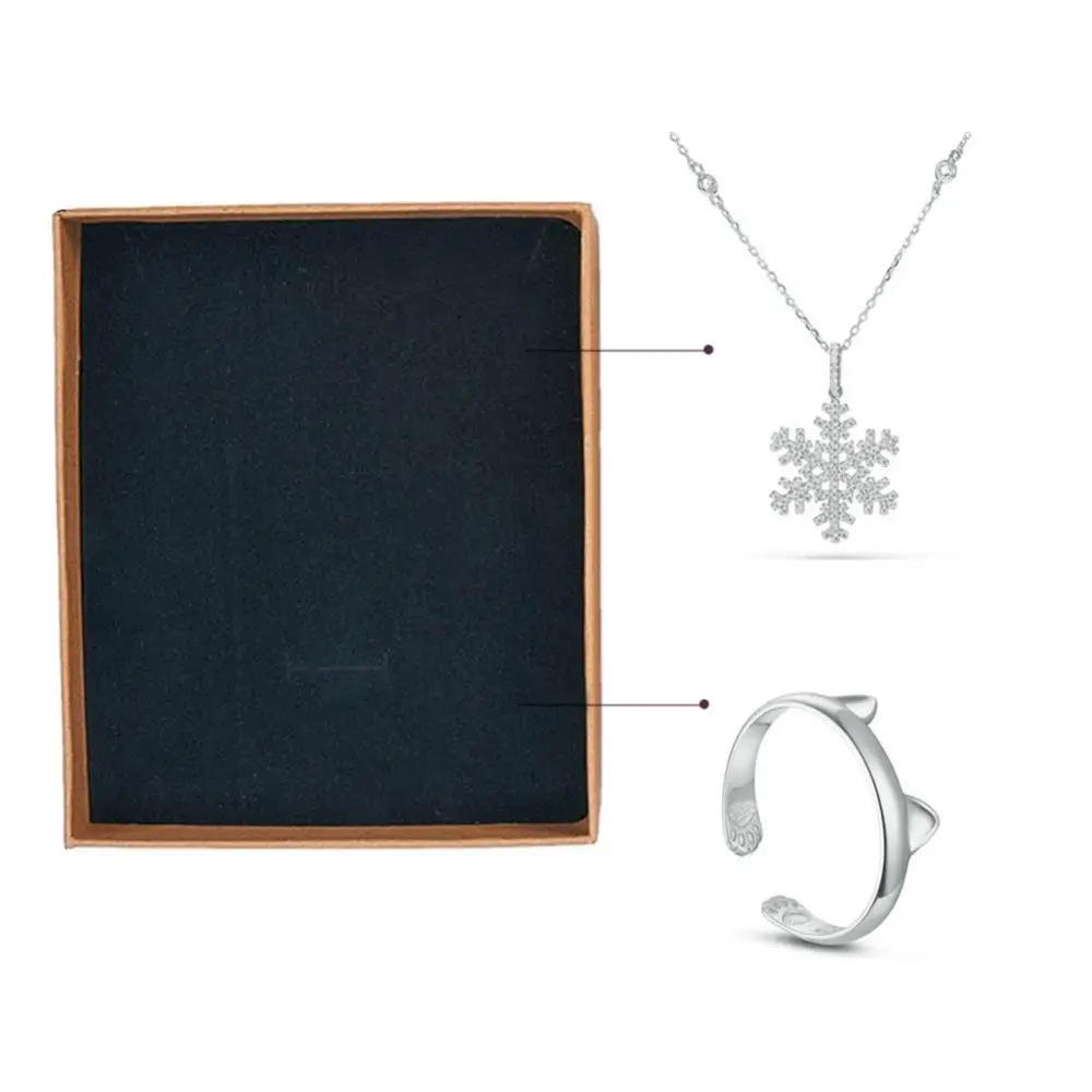 8pcs/set Kraft Paper Cardboard Jewelry Set Boxes Rectangle Bracelet Necklace Ring Crafts Packing Storage Containers Gifts Case