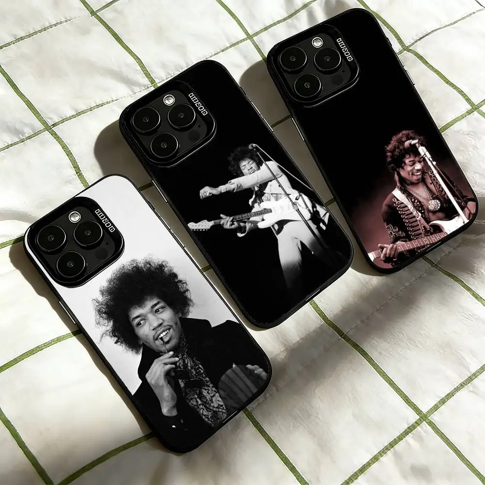Фото Чехол для телефона G-Guitarist Jimi HendrixS для iPhone 17, 16, 15, 14, 13, 12, 11 Plus, Pro Max, XS, цветной, серебристо-черный №1