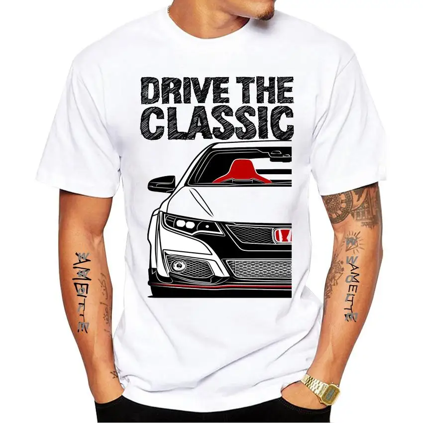 

Лучшая рубашка Drive Civic Тип R FK2, дизайнерская футболка с машинкой, новые летние мужские винтажные повседневные топы с коротким рукавом для мальчиков, женские белые футболки