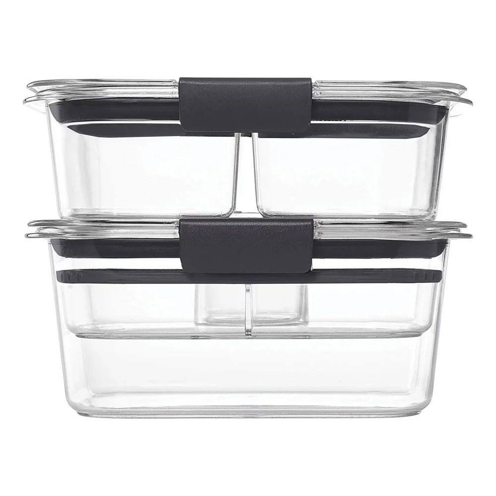 

Rubbermaid Brilliance Food Storage Containers 9 Piece Variety Salad and Snack Lunch Kit Clear Tritan Plastic kitchen accessories