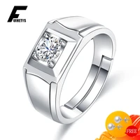 fashion ring for men 925 silver jewelry accessories inlaid cubic zirconia gemstone open finger rings wedding promise party gift