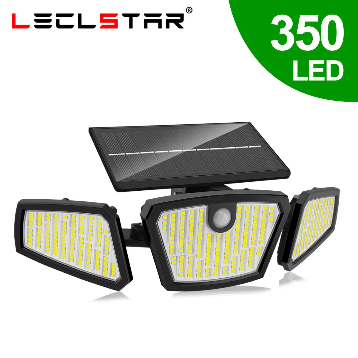 

Уличный Светодиодный точечный светильник на солнечной батарее, 350 светодиодов, с датчиком, водонепроницаемый широкоугольный солнечный све...