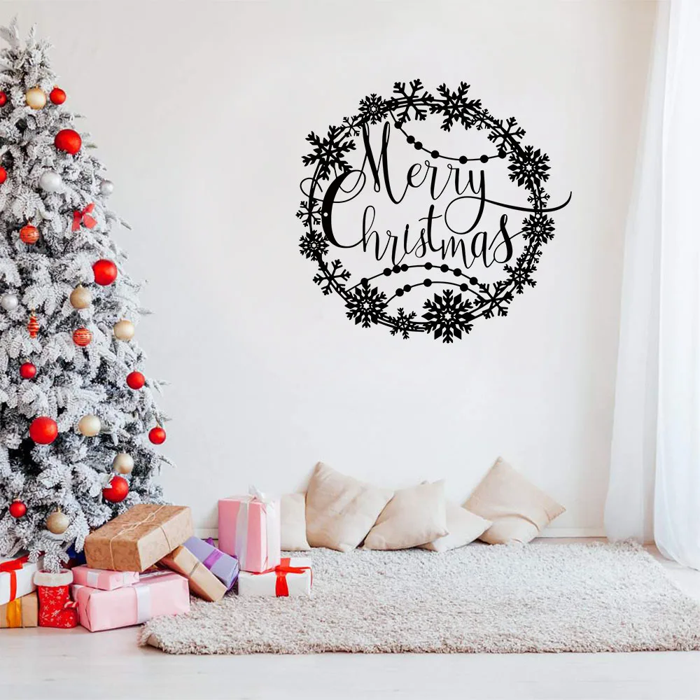 Очаровательное круглое металлическое настенное украшение с Рождеством —